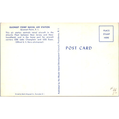 Quonset Point Naval Air Station Rhode Island Original Postcard P2-3