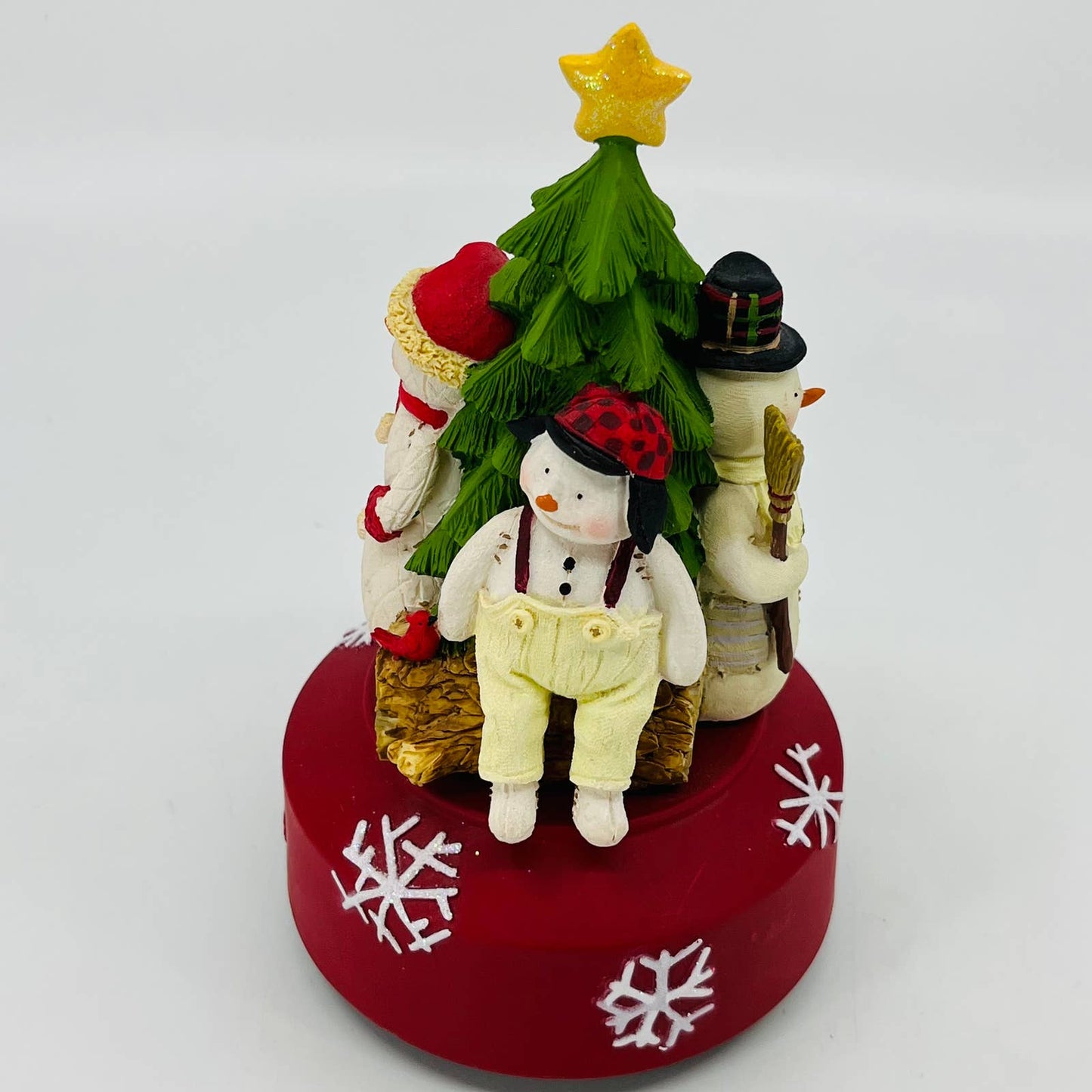 Hallmark Resin Christmas Tree Snowman Revolving Music Box Oh Christmas Tree TC1