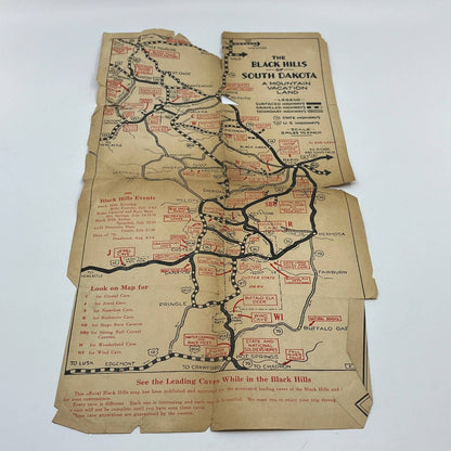 1938 Black Hills South Dakota Event Map AB8