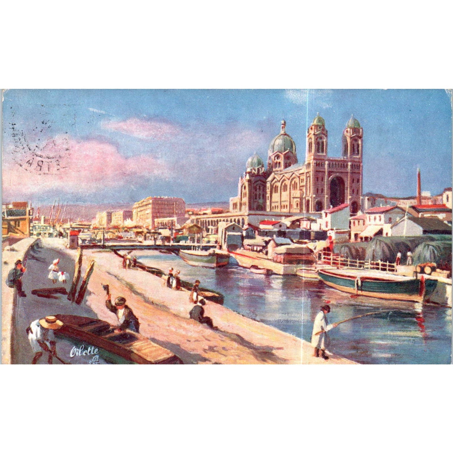 Marseille La Cathedrale Raphael Tuck Oilette Original Postcard TK1-P14