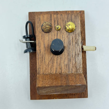 Handmade Black Walnut Old Fashioned Telephone Magnet Doll House Furniture TF7-4