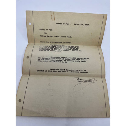 1919 Letter JJ Williams Lumber Co. & Philadelphia Bureau of Fire Department D2