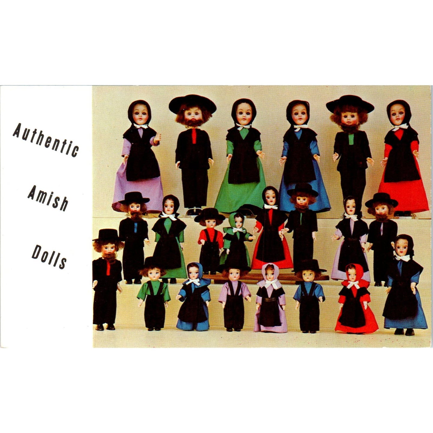 Authentic Amish Dolls Garden Spot Gifts Lancaster PA Original Postcard PB10