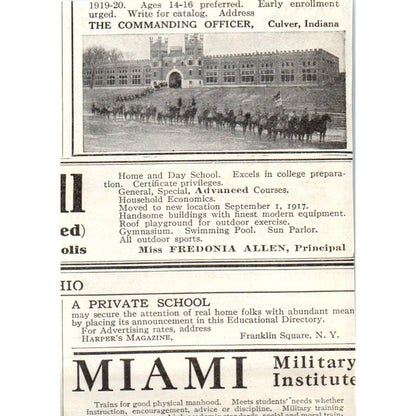 c1920 Harper's Magazine Ad - St. John's Military Academy Waukesha WI EA3