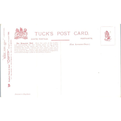 Cawnpore The Memorial Well Raphael Tuck Oilette Original Postcard P3-2