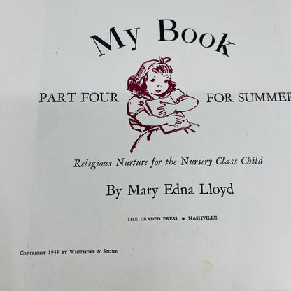 1943 My Book For Summer Religious Nurture for the Nursery Class Child BA4