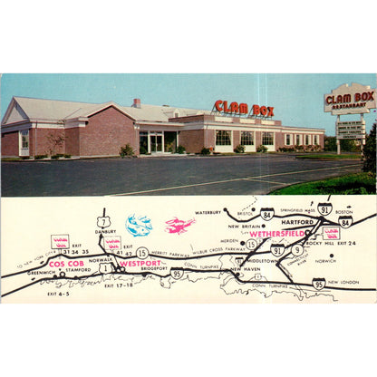Clam Box Restaurant Wethersfield CT Nussbaum AAA Original Postcard P2-7