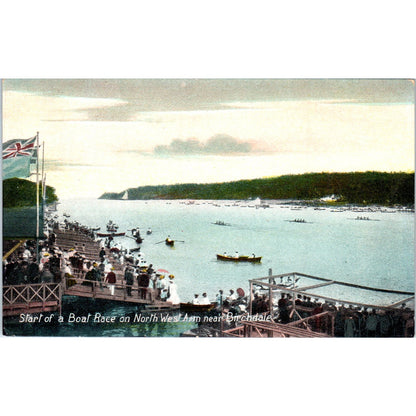 Start of Boat Race North West Arm Birchdale - Original Postcard P3-5