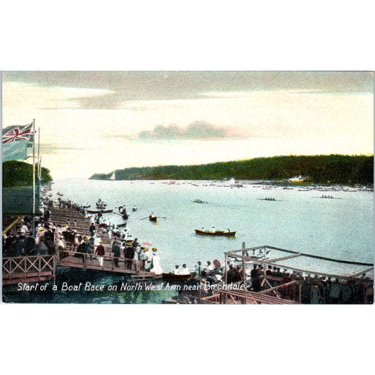 Start of Boat Race North West Arm Birchdale - Original Postcard P3-5