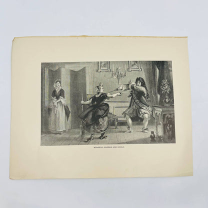 1880 Print Engraving Molière Le Bourgeois Gentilhomme MONSIEUR JOURDAIN & NICOLE