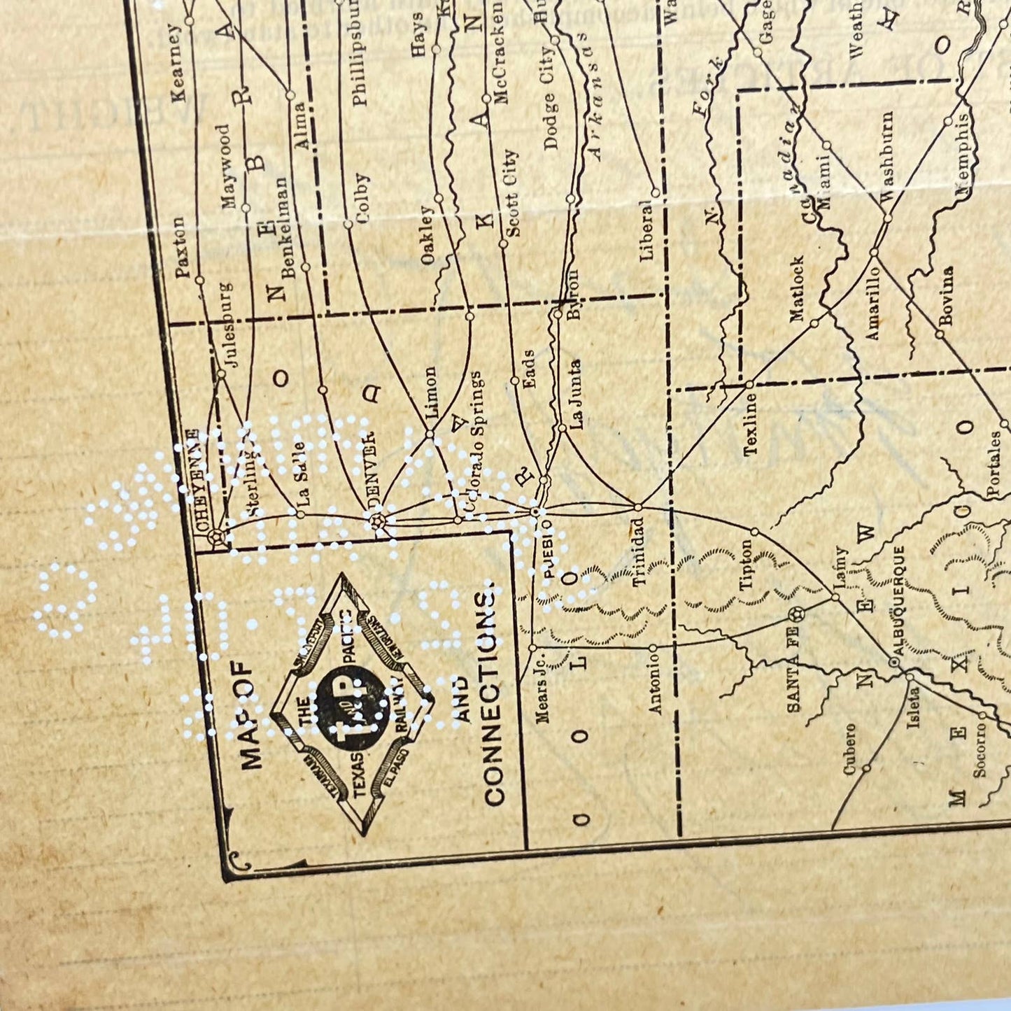 1904 The Texas & Pacific Railway Co. Bill of Lading and Map AB1