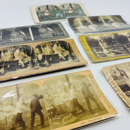 1880s Stereoview Card Lot of 7 Victorian Images People & Places TA9