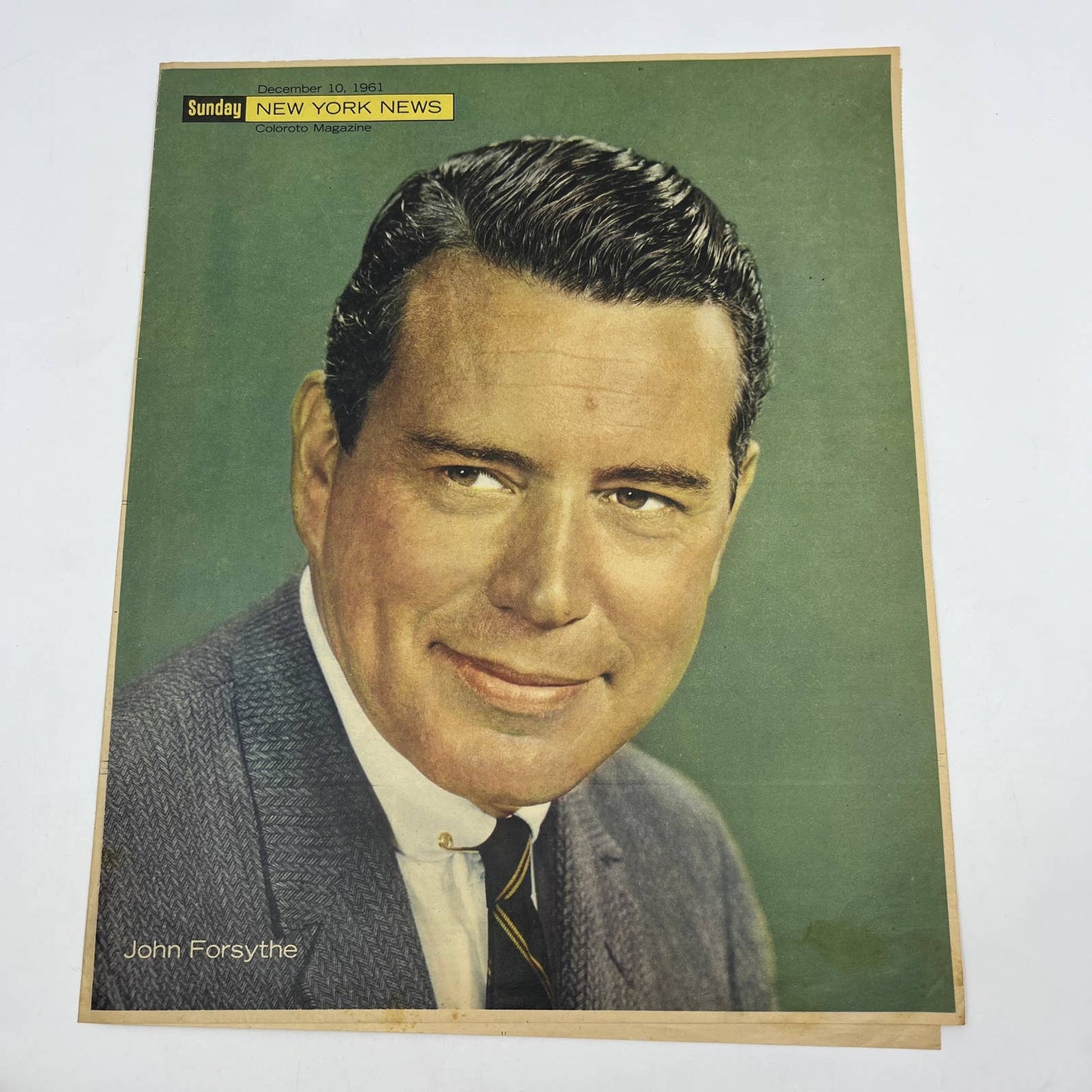 1961 JOHN FORSYTHE Sunday New York News Coloroto Magazine Cover Only FL4