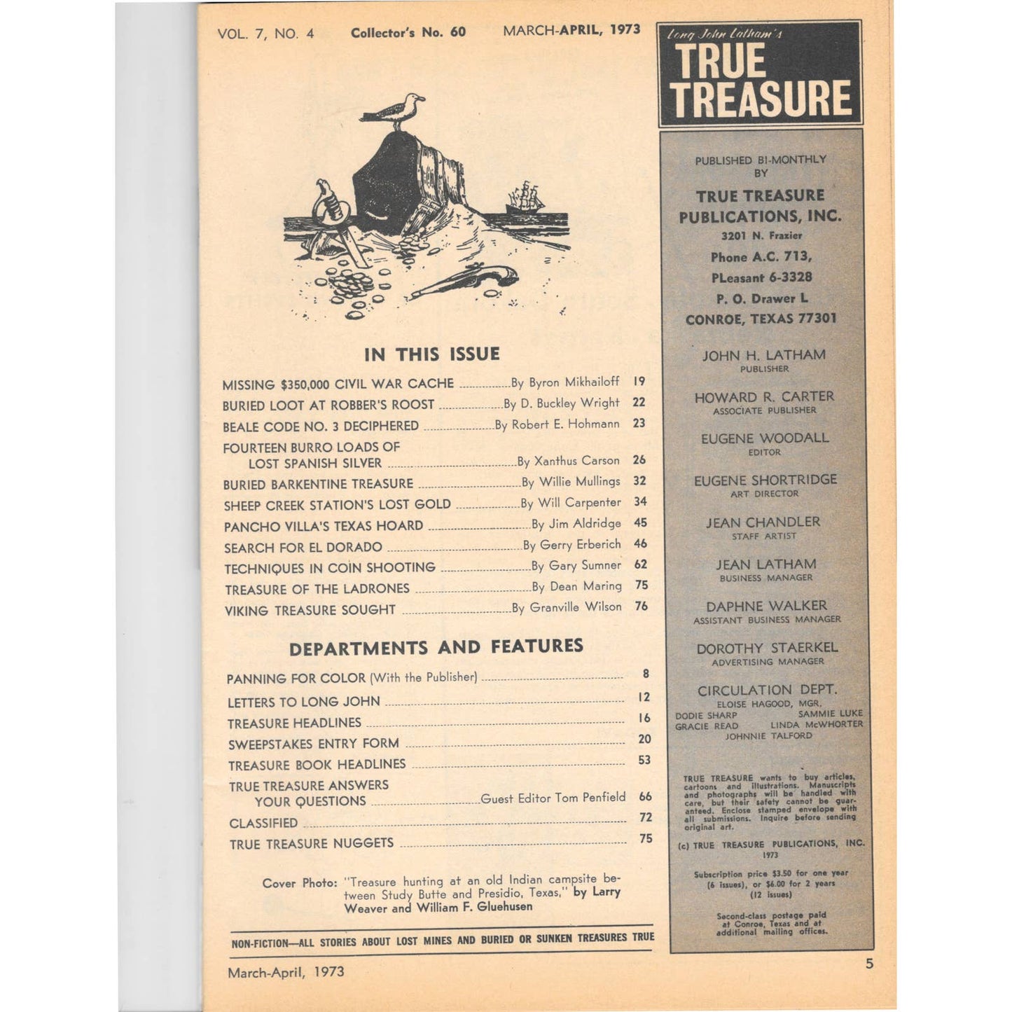 Long John Latham's Treasure Magazine - Gold Mining Metal Detecting April 1973 M5