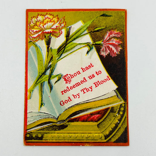 1880s Victorian Christian Card Thou Hast Redeemed us to God by Thy Blood SAH9-S8
