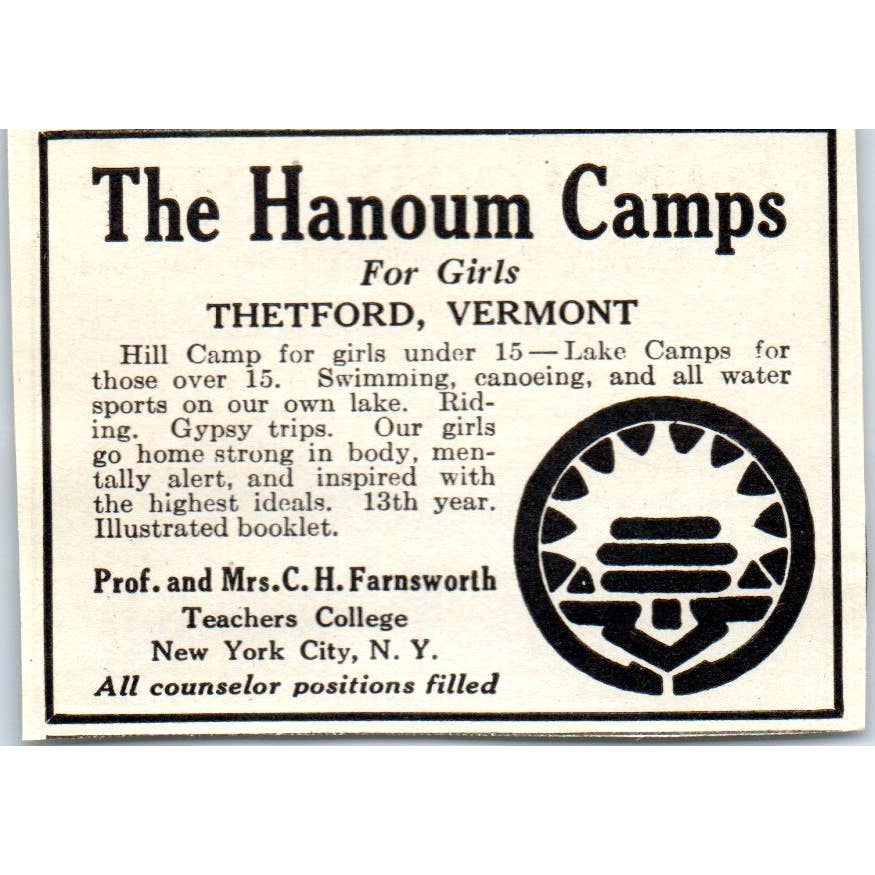 Camp Cowasset North Falmouth MA Buzzards Bay Cape Cod - 1921 Original Ad TJ7-S8