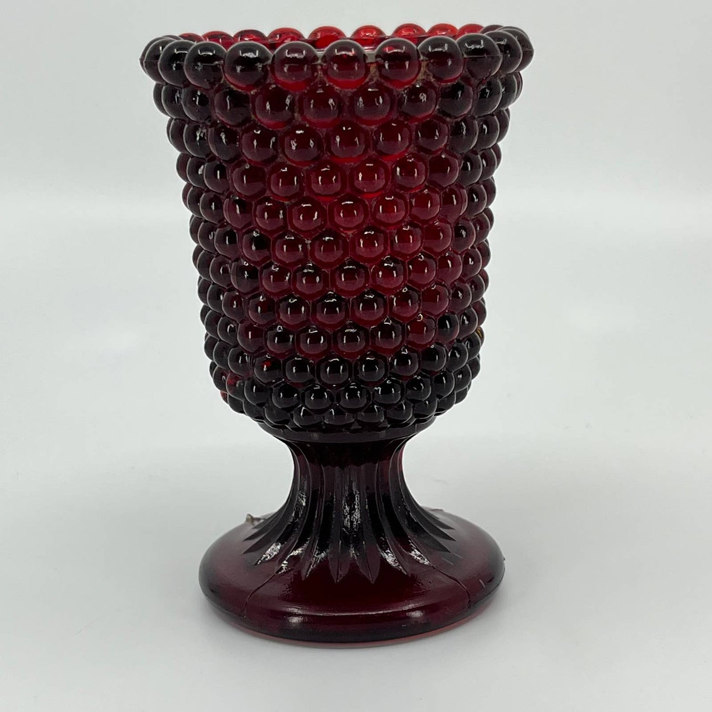 Vintage 1960s AMBERINA Hobnail Votive Candle Holder Tealight Goblet Repaired TB3