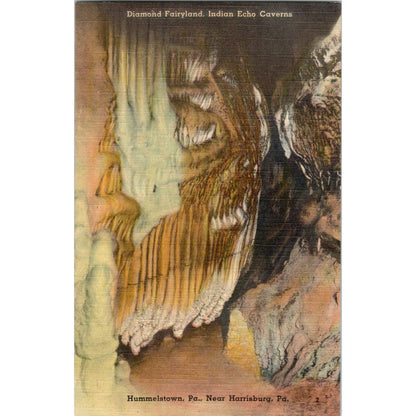 Vintage Postcard Diamond Fairyland Indian Echo Cavern Hummelstown PA TD9-P1