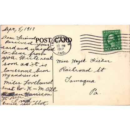 Dress Parade Ft Benjamin Harrison 1917 - Original RPPC Postcard TJ7-RP1