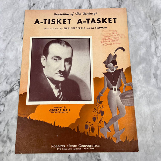1932 Sheet Music A Tisket A Tasket George Hall Ella Fitzgerald Al Feldman TI1