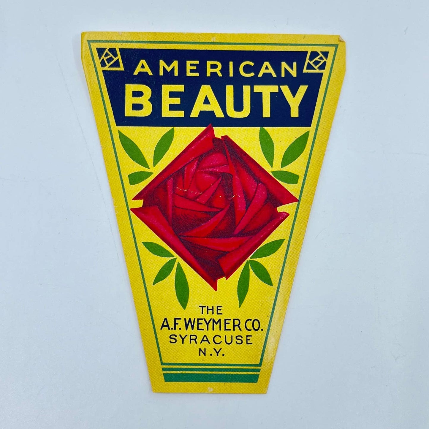 Antique Vintage American Beauty Broom Label 1900s - 1920s  FL3