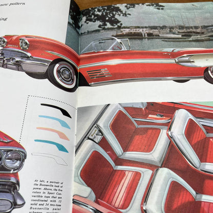 1958 Pontiac Full Color Deluxe Sales Brochure Bonneville Chieftain Super Star B4