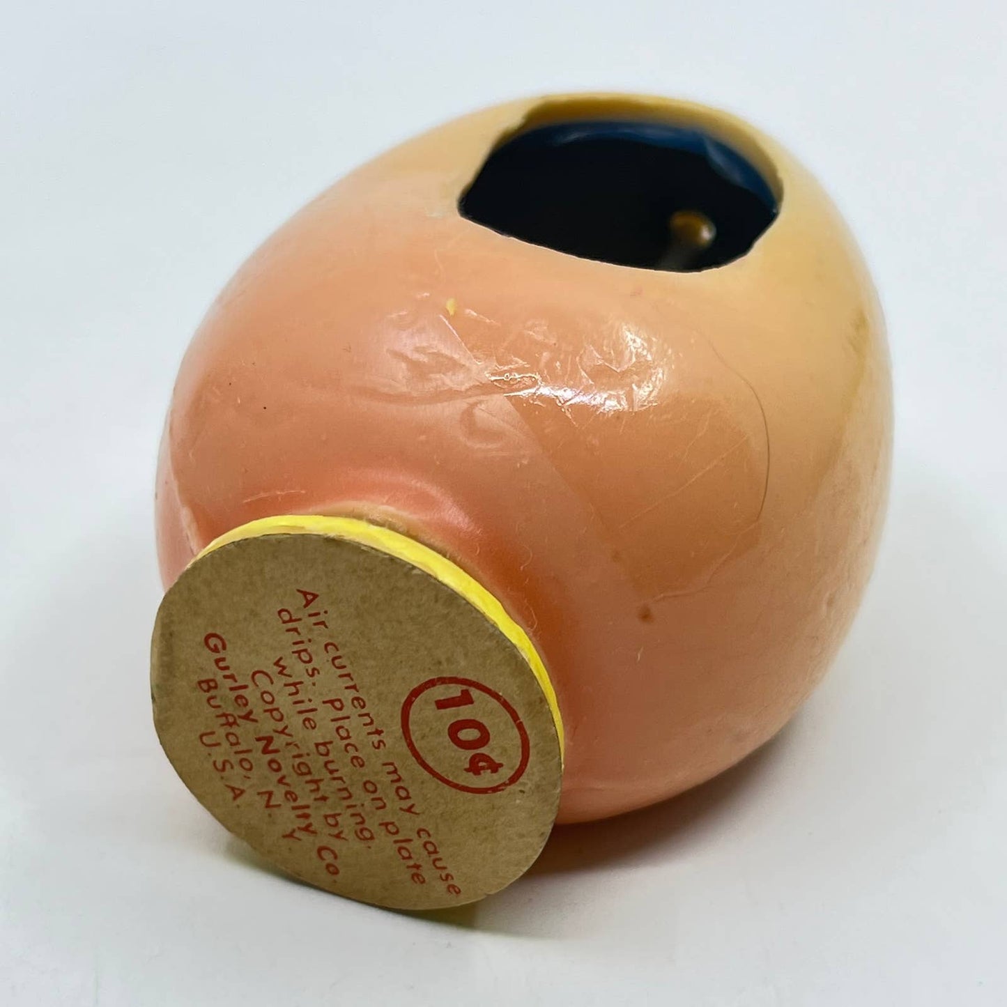1950s Gurley Novelty Candle PEEK-A-BOO EGG Baby Chick Peach Ombré SC8
