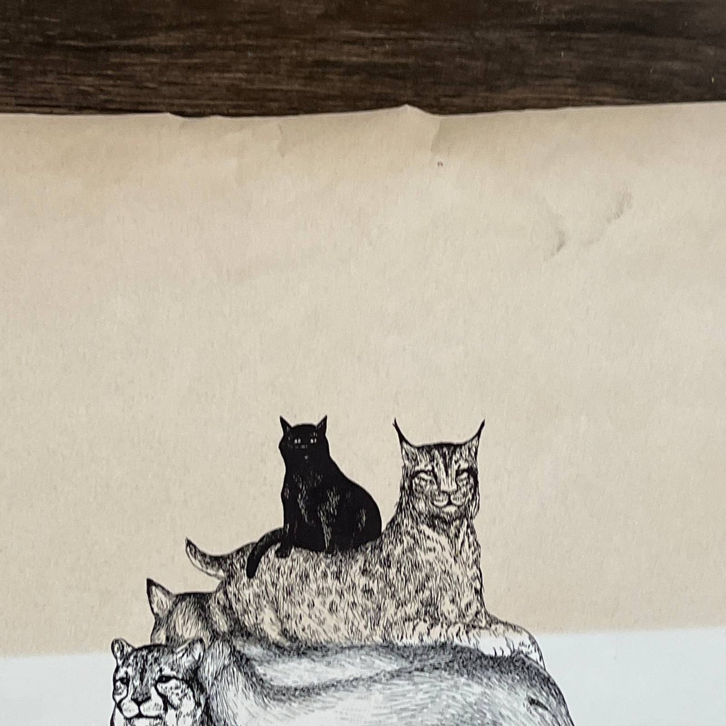 1971 Marion Seawell Lithograph on Paper - Pyramid of Cats 22x28 RU1