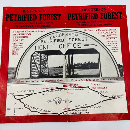 Vintage 1950s Florissant Colorado Henderson Petrified Forest Brochure EA1