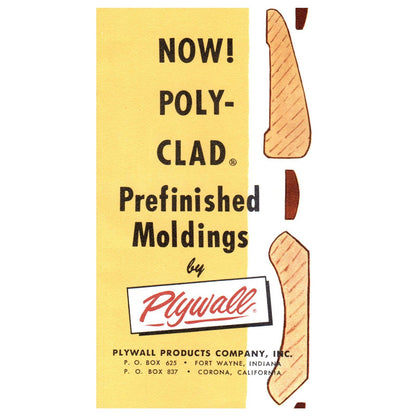 1950s MCM Advertising Brochure Poly-clad Plywall Prefinished Moldings SE4