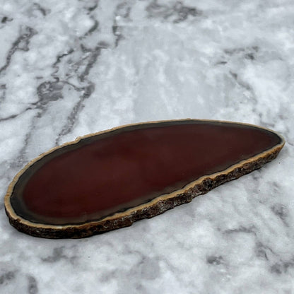 Brown Earth Tone Agate Slice Coaster 3.25x1.5" SA2
