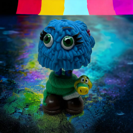 1989 McDonalds Funny Friends Fry Guys Kids Happy Meal Toys Blue Snake TE5-S2