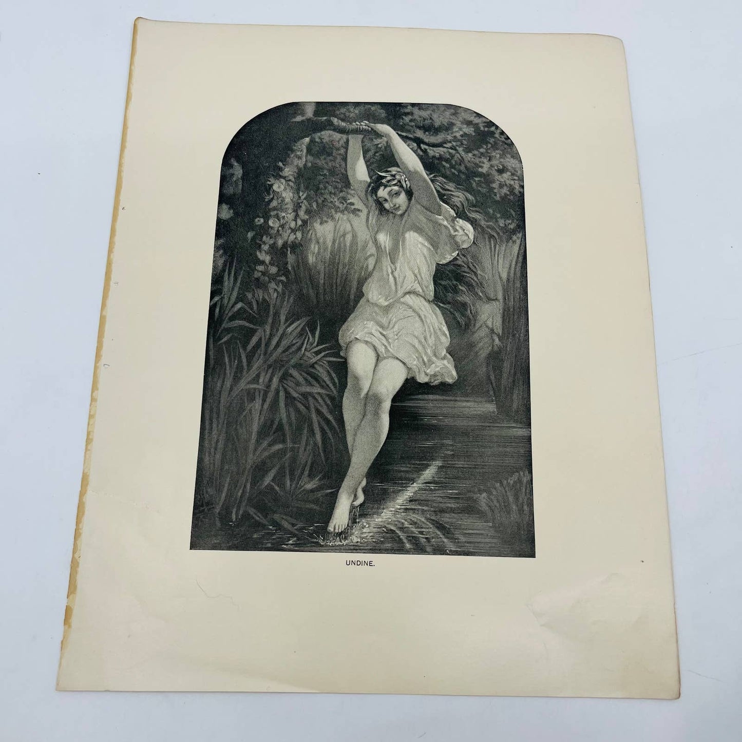 1880s Victorian Art Print Engraving La Motte Fouqué UNDINE Muller