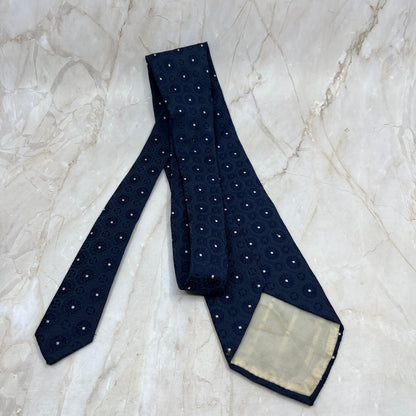 Retro Men's Blue and White Textured Polyester Necktie Tie TK3