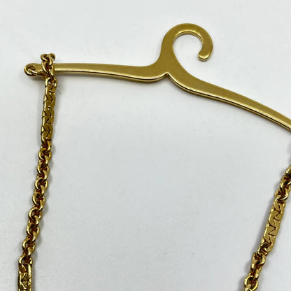 Vintage MCM Gold Tone Tie Chain Over Button Hanger Tie Bar Chain Clip SD4