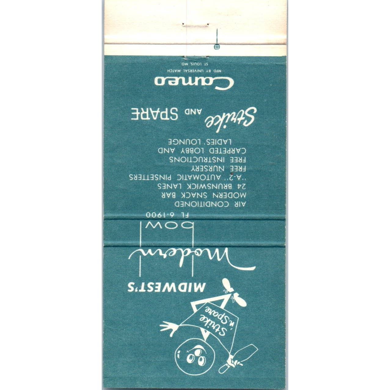 Strike N' Spare Bob Gall Dennis Taylor Bowling Independence MO Matchbook SA1-M7