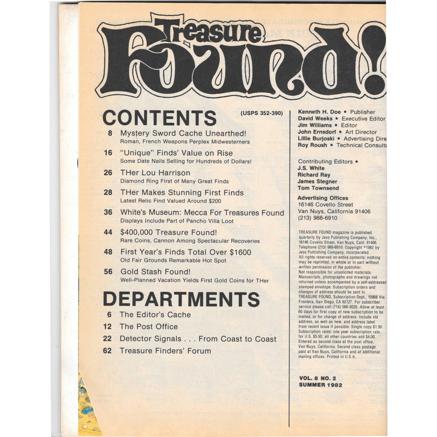 Treasure Found Magazine - Treasure Hunting Gold Metal Detecting Summer 1982 M4