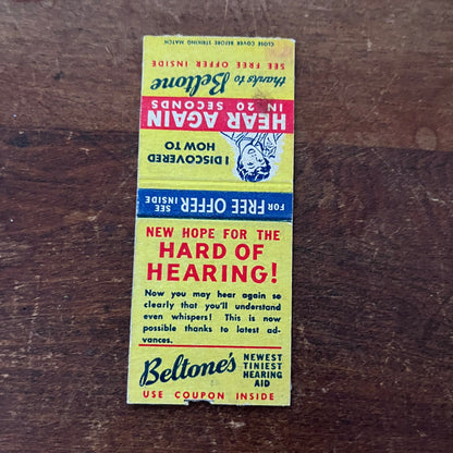 Beltone's Hearing Aids Advertising Matchbook Cover SB3-M2