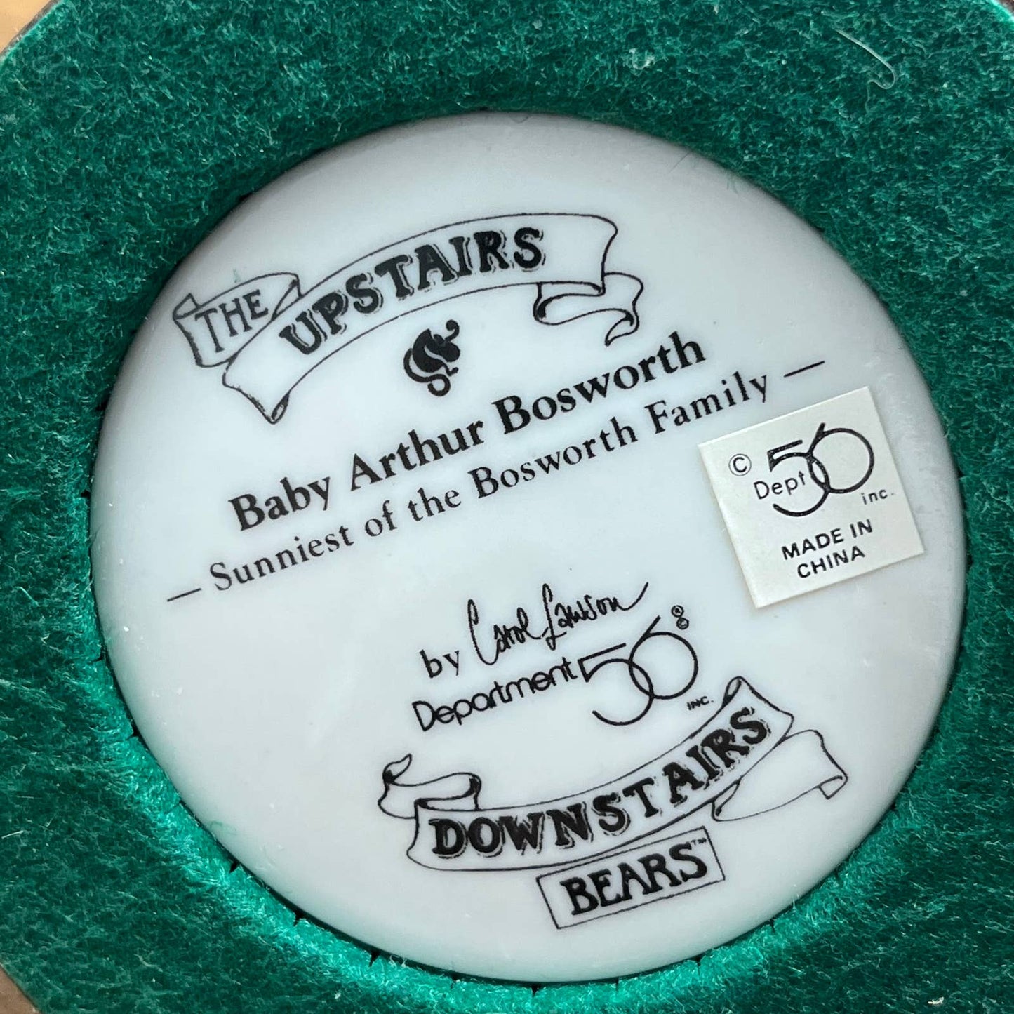 DEPT 56 UPSTAIRS DOWNSTAIRS BEARS Baby Arthur Bosworth Sunniest of Family TA2