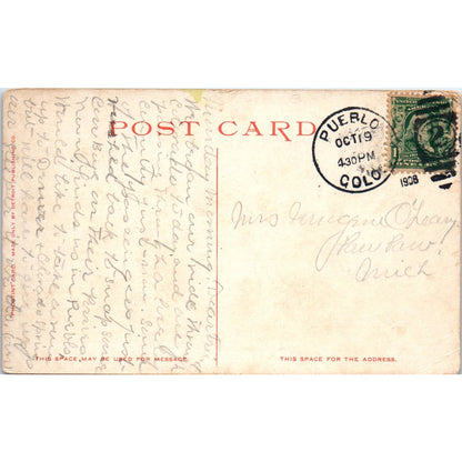 1908 Colorado Springs & Pikes Peak Colorado Original Postcard TK1-29