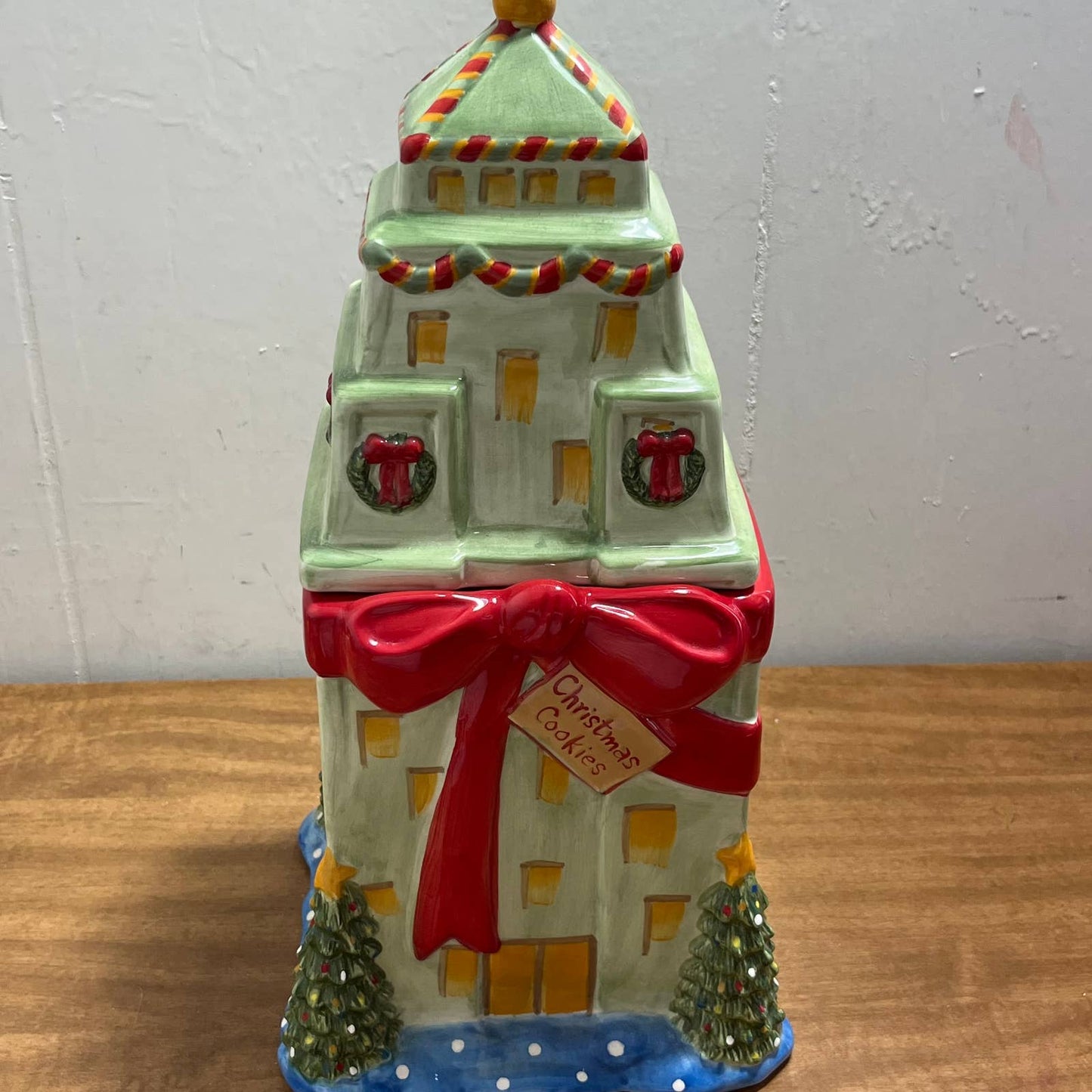 Sango Christmastime In The City Cookie Jar Chuck Fischer Downtown Building TA9