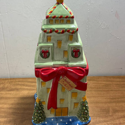 Sango Christmastime In The City Cookie Jar Chuck Fischer Downtown Building TA9