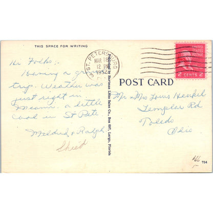 Typical Florida Hurricane Humor Cartoon 1952 Original Postcard TK1-20