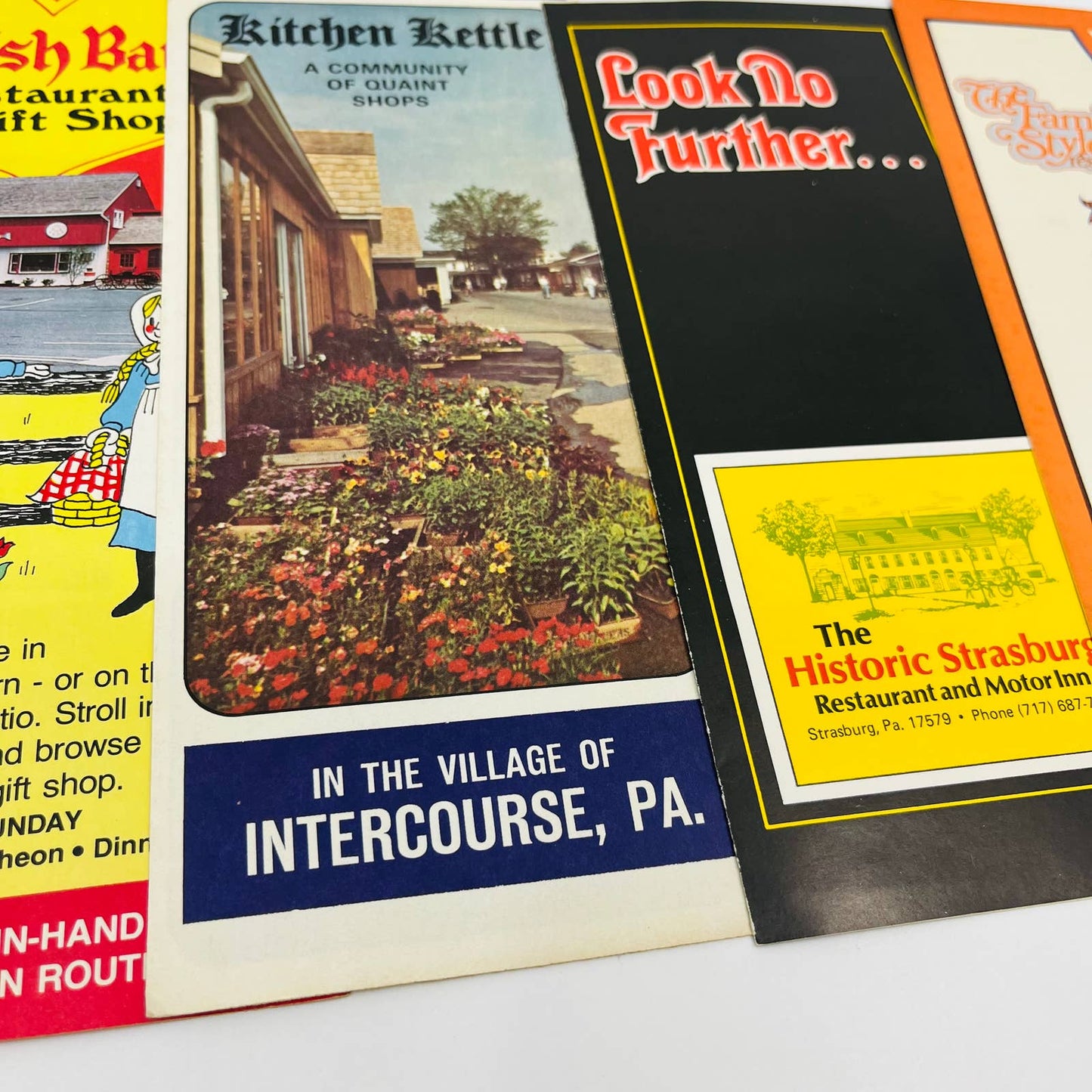 1970s Lot of 5 Lancaster Intercourse PA Restaurant Brochures Flyers SC1