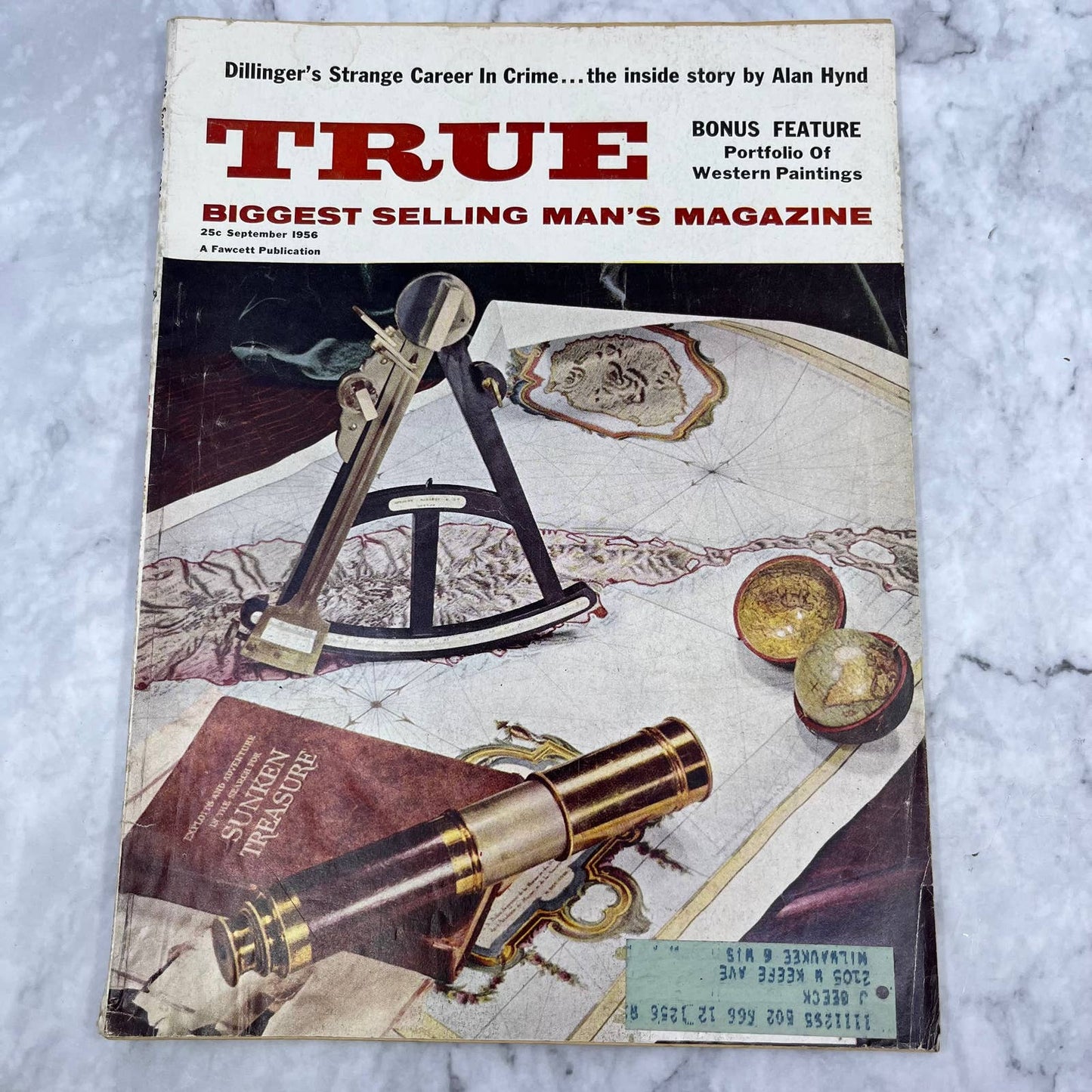 True Man's Magazine Sept 1956 Dillinger's Career in Crime Western Paintings TJ3