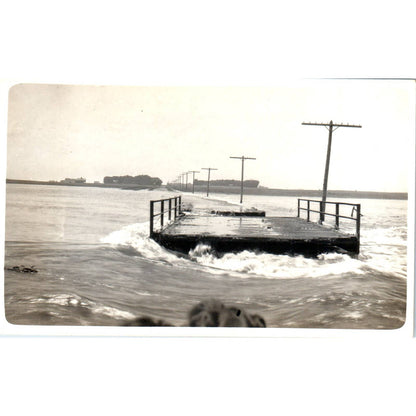 Antique RPPC Postcard Flooded Bridge EA3