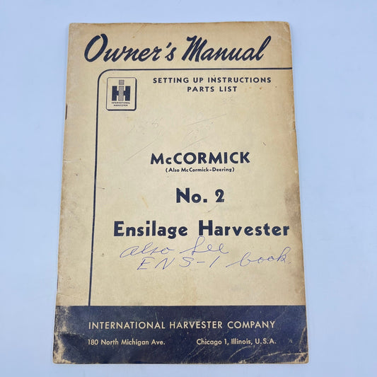1949 McCormick Deering No. 2 Ensilage Harvester Owners Manual IH L4-5