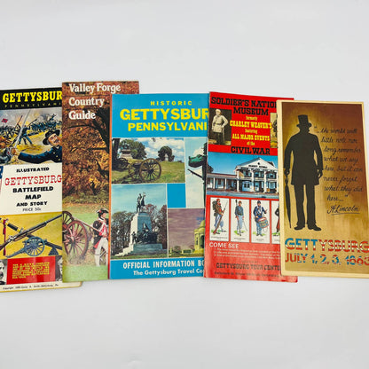 1950s-70s Lot of 5 Gettysburg PA Civil War Brochures & Maps SC1