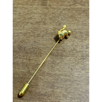 Vintage MCM 1960s Gold Tone Squirrel Stick Pin Hat Pin 3” SE1