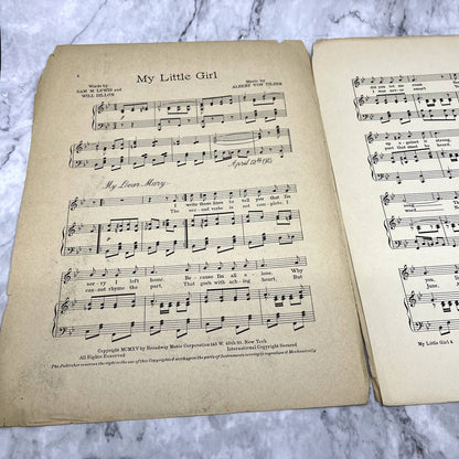My Little Girl Sam M. Lewis Albert Von Tilzer 1915 Sheet Music TK2-SM